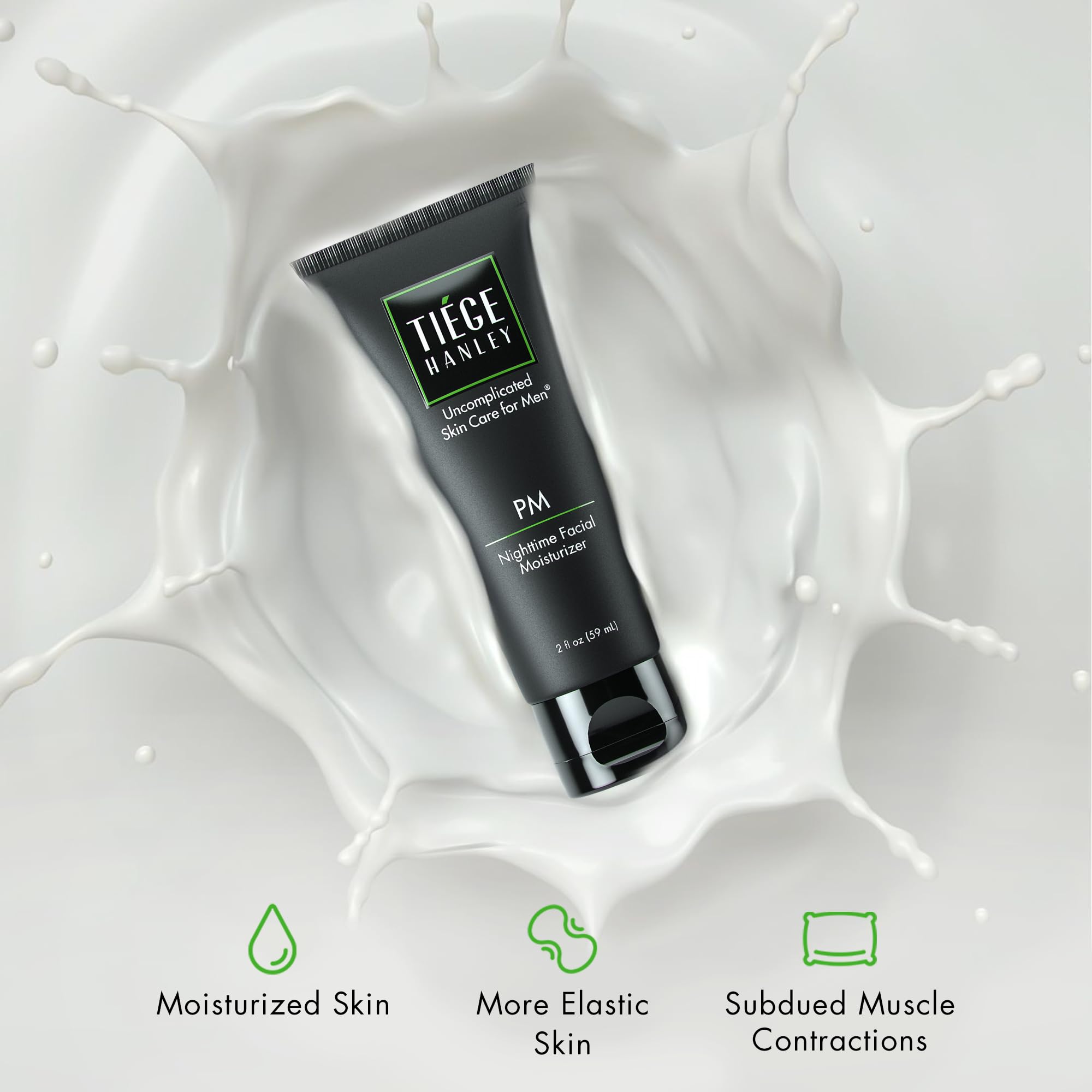 Tiege Hanley Mens Night Cream for Face, PM Bedtime Facial Moisturizer - Anti-Aging Night Time Wrinkle Cream for Men with Sensitive Skin - Overnight Moisturizer for a Soft, Smooth, & Hydrated Skin